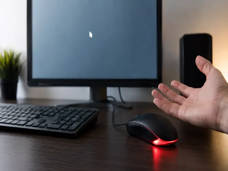 Mouse acende, mas não funciona